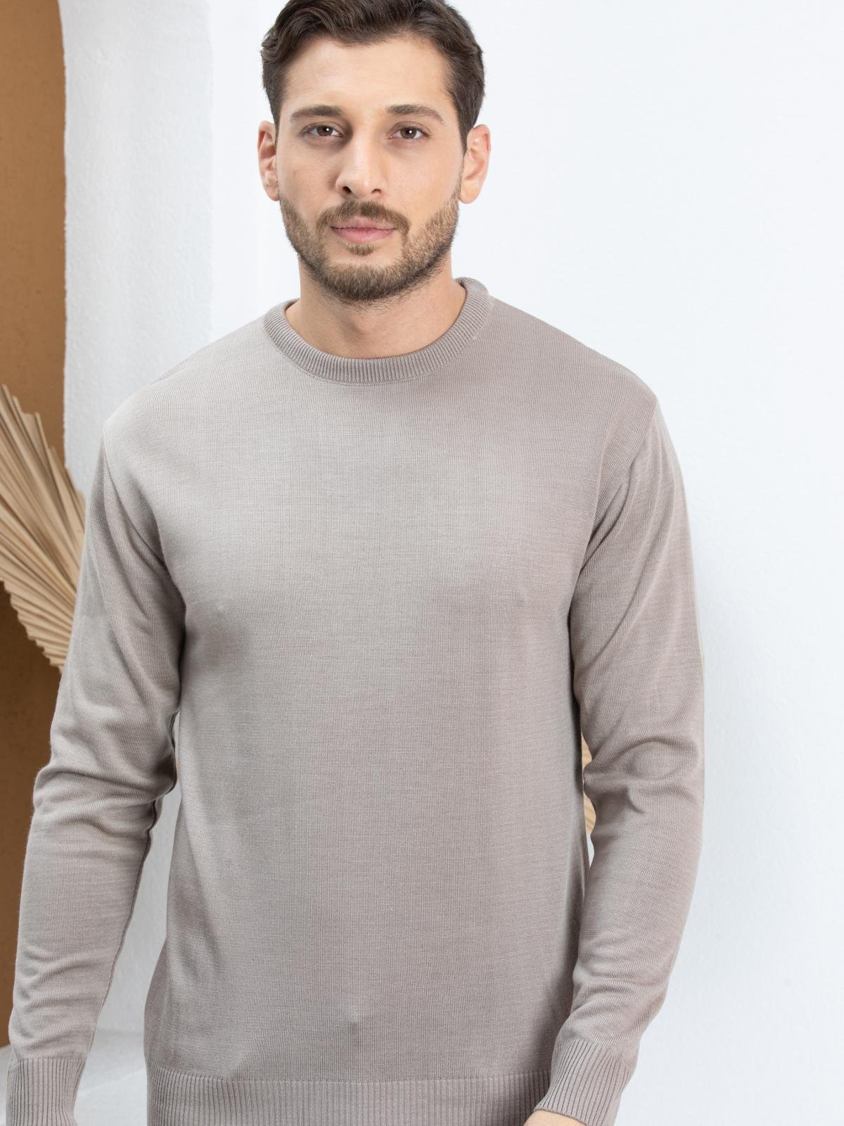 Men crew neck sweater wholesale Almond color From Turkey