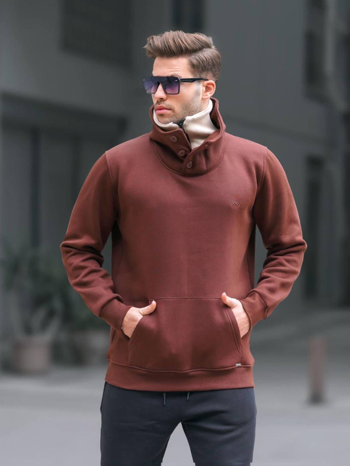 Double collar hotsell sweatshirt