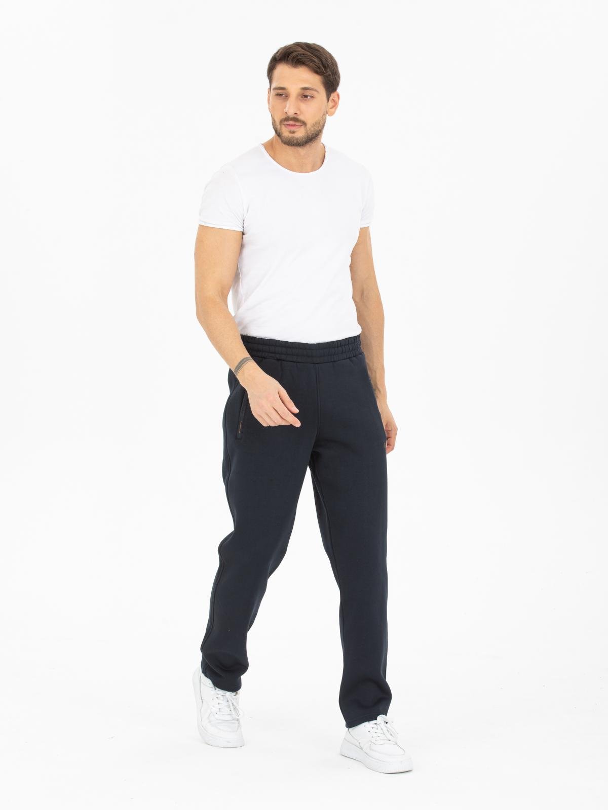 Men polar fleece sweatpants wholesale Navy color - Wholesale Clothing