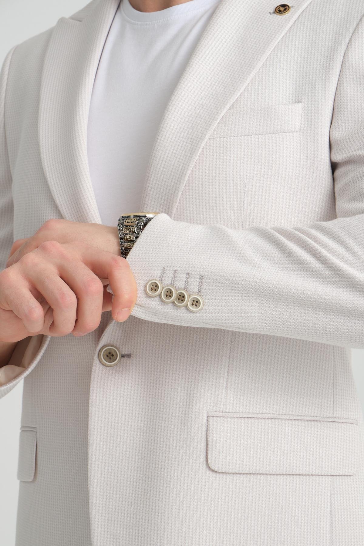 Men single-breasted blazer wholesale Off White color Men single-breasted blazer wholesale Off White color
