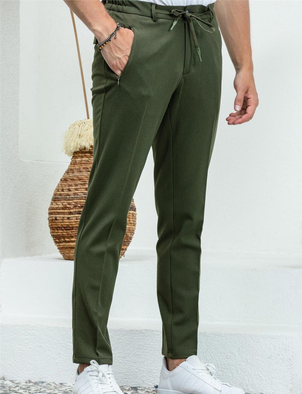 Men slim fit pants wholesale Khaki color Wholesale Trouser