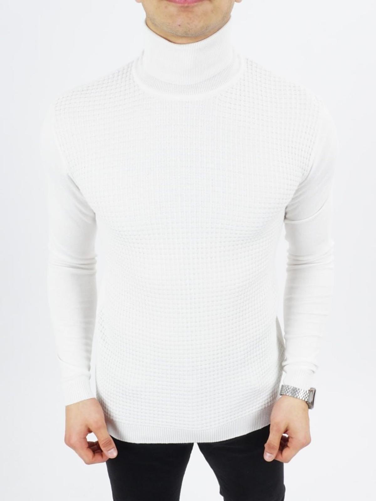 Men turtleneck sweater wholesale White color From Turkey