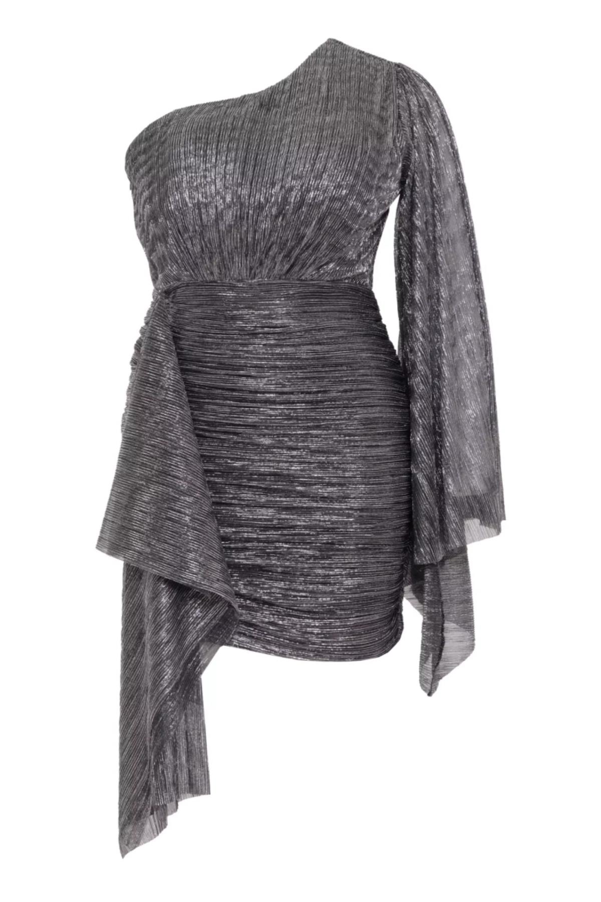 plus size silver and black dress Silver Strapless Glitter Dress and Pretty Sequin Dress main image 1