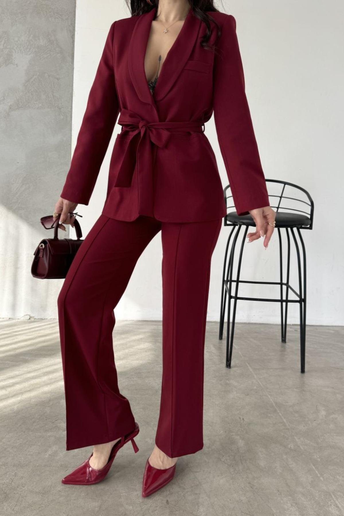 burgundy dress pants women Freedom Flex Slim Straight Leg for Tall in Tawny Port 8 / Tall / Tawny Port fit fabric Women's High-Rise Wide Leg Trousers