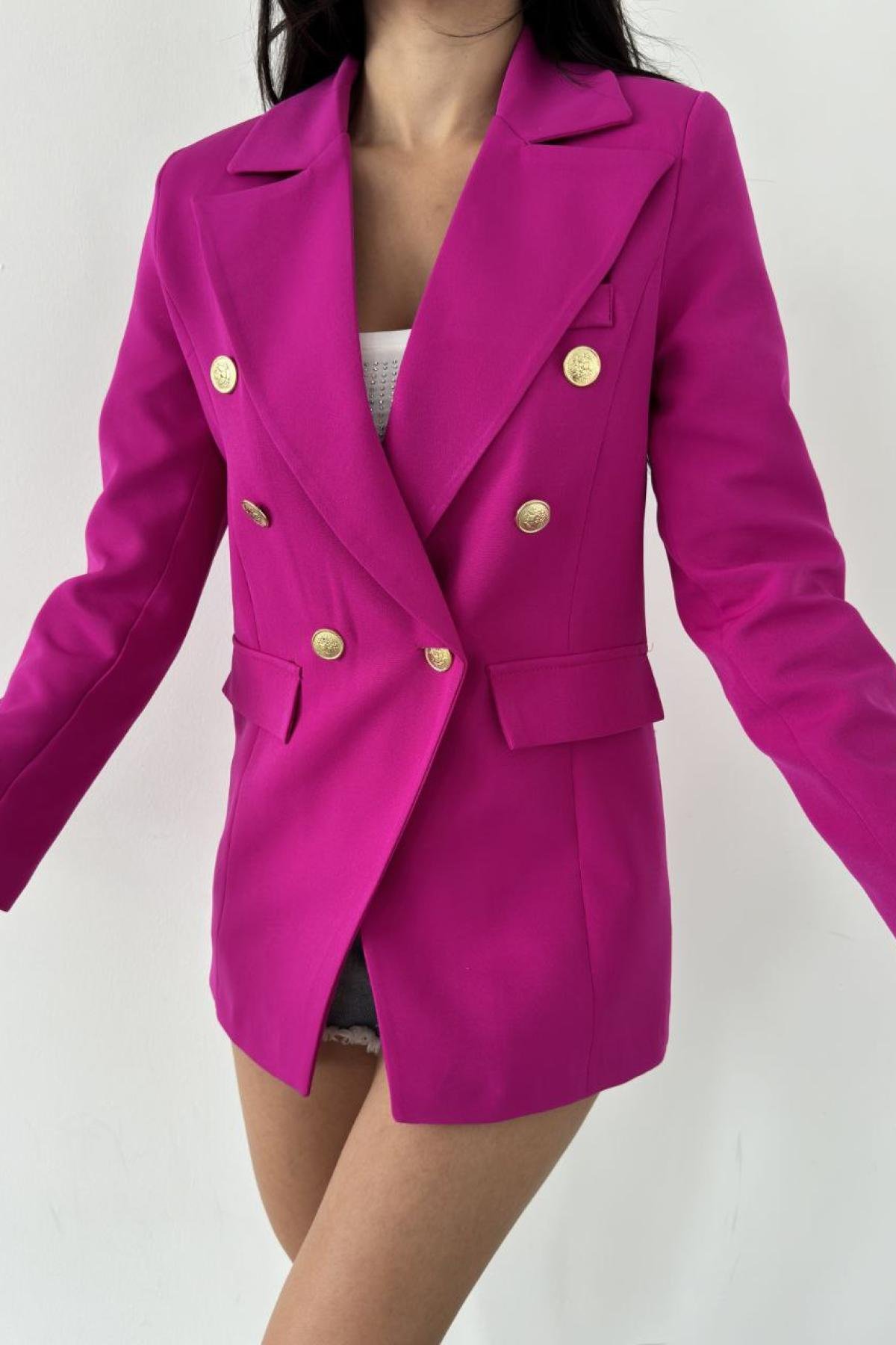 Wholesale Women Fuchsia Blazer Jacket