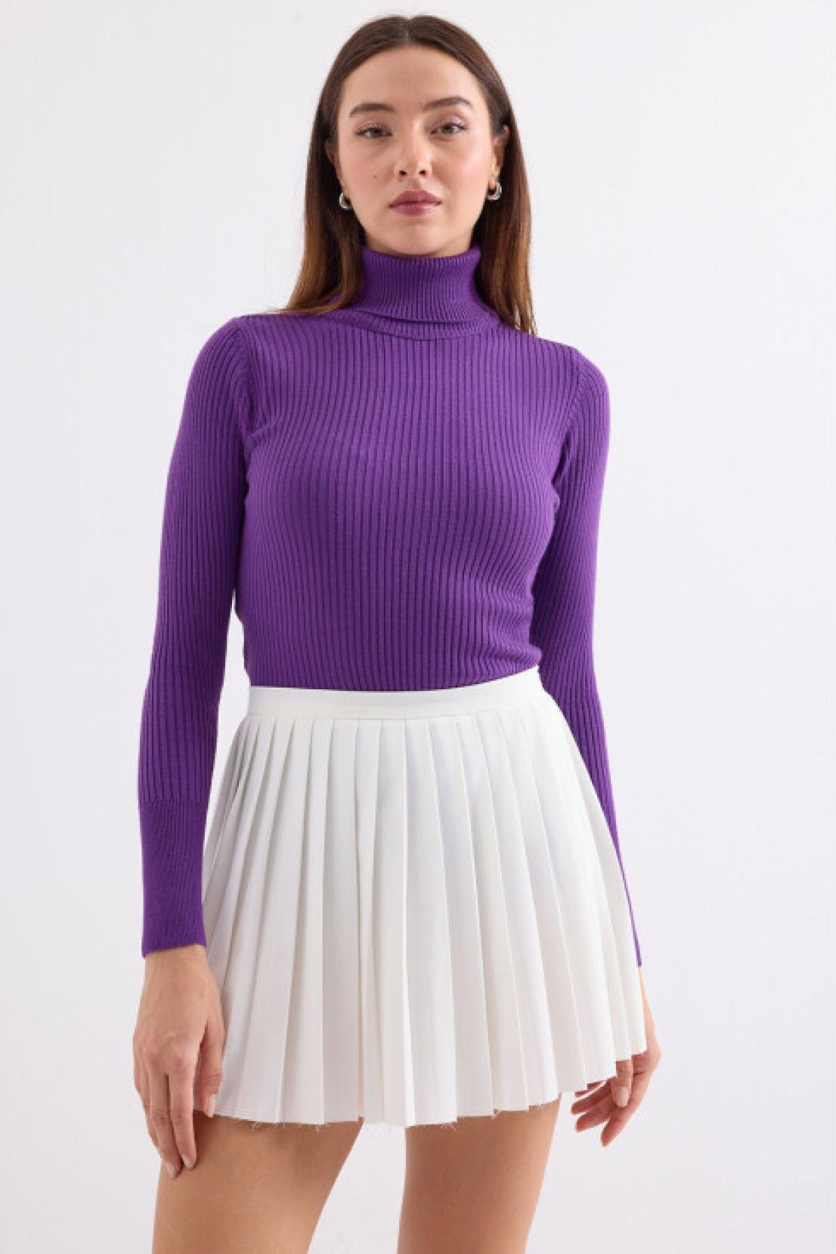 MOTEL 売れ筋商品|||モーテル ニット&セーター アウター レディース Sweaters Purple Wholesale Women Purple Turtleneck Sweaters | Wholesale