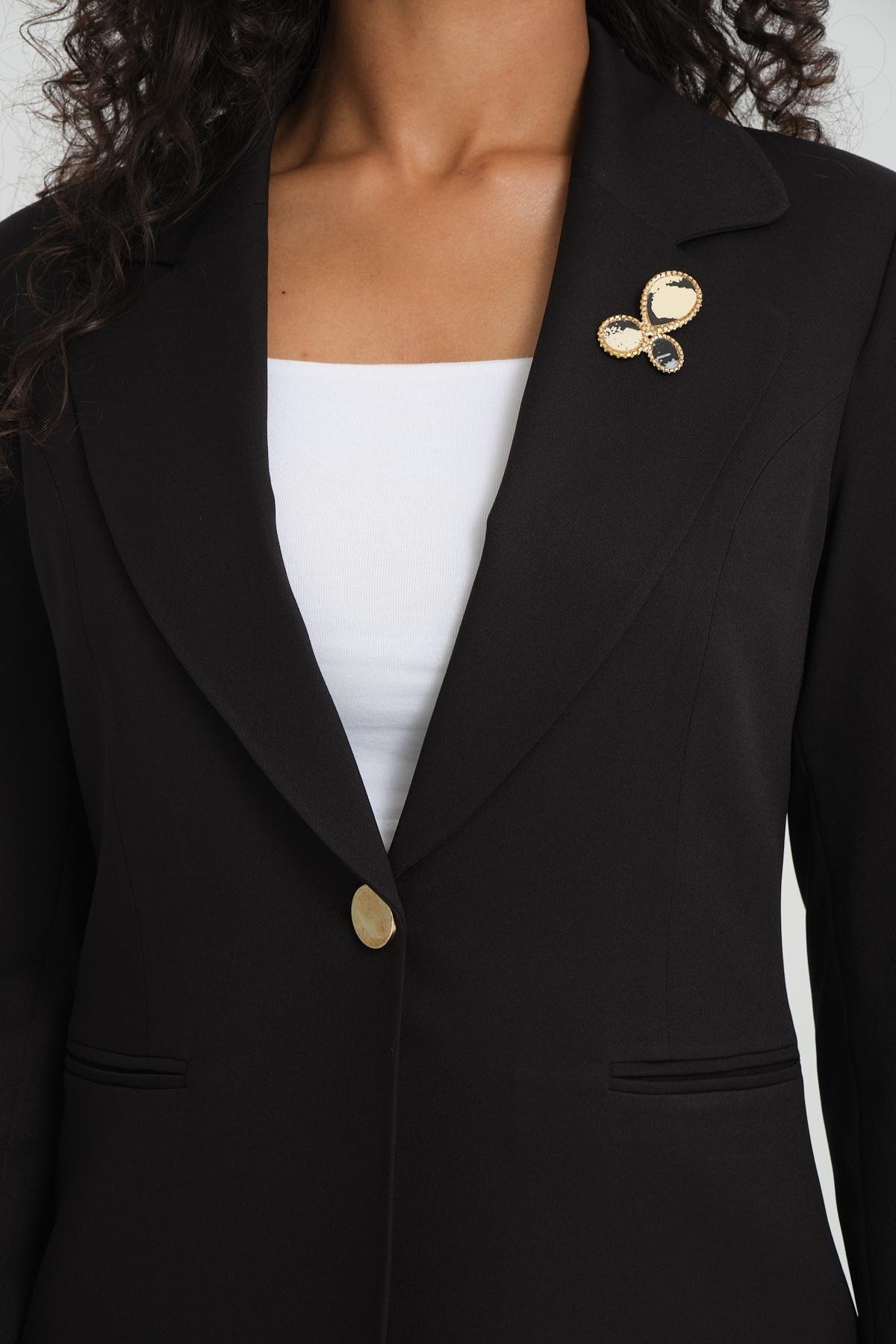 Women blazer jacket and pants suit wholesale Black color