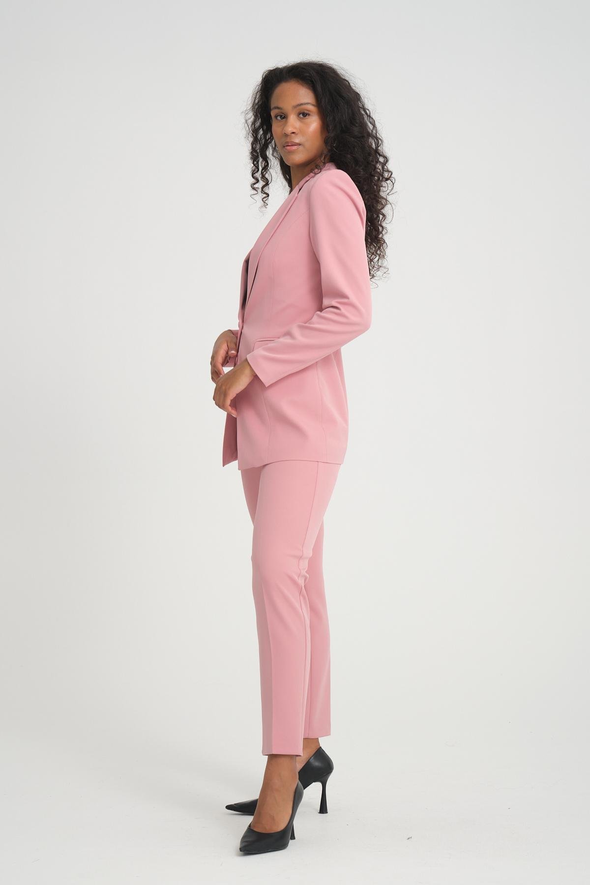 Women blazer jacket and pants suit wholesale Pink color