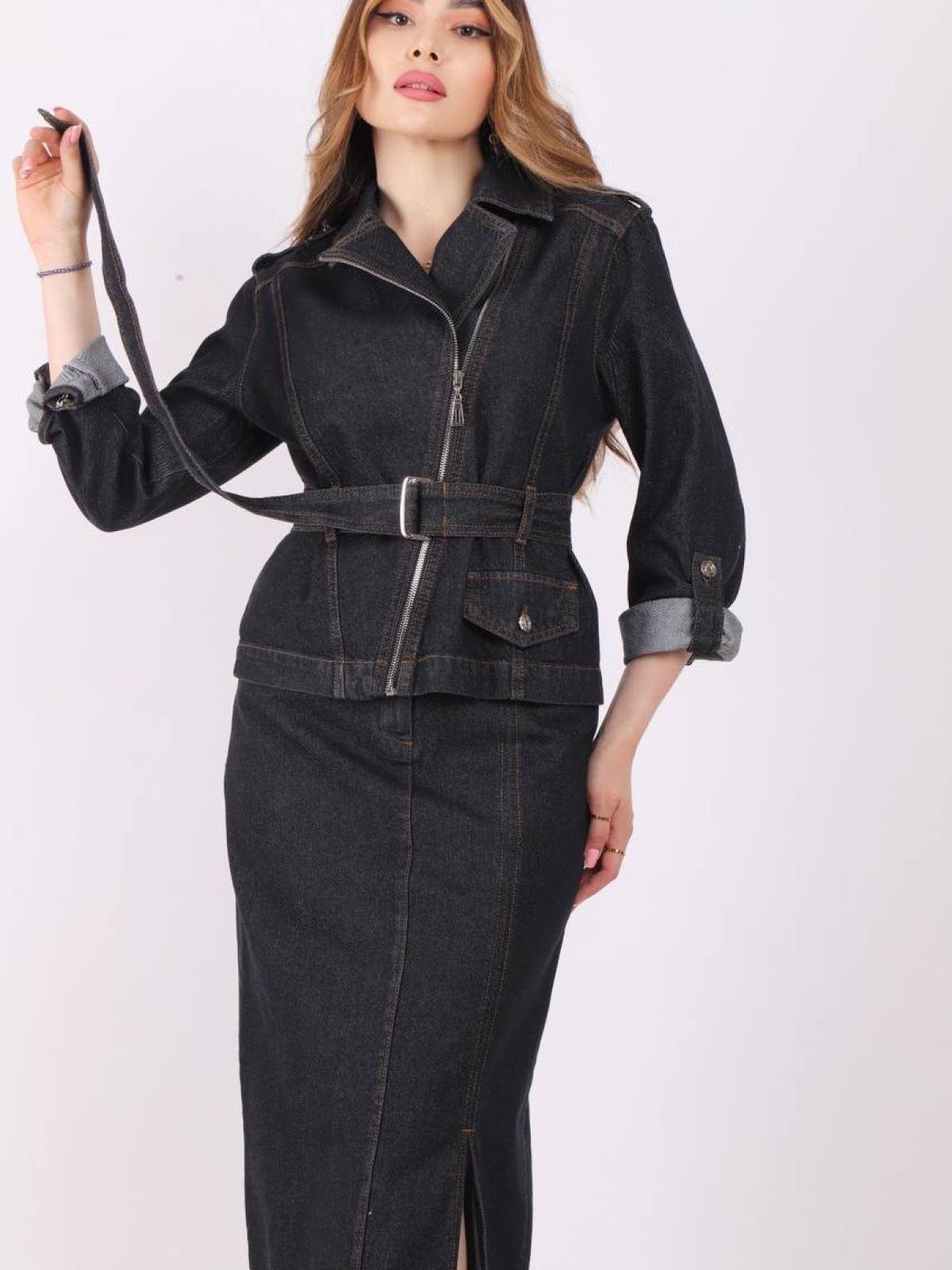 Black jean jacket and clearance skirt set