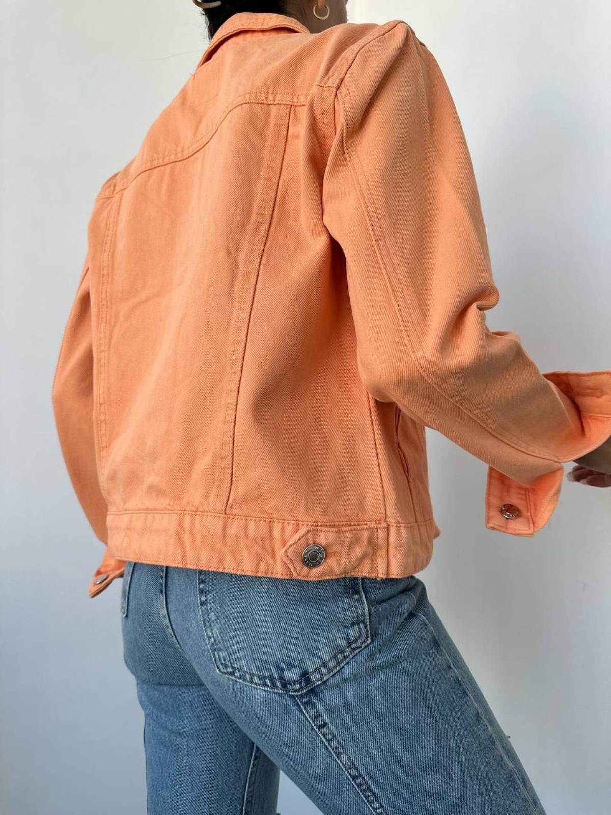 Peach denim jacket womens online