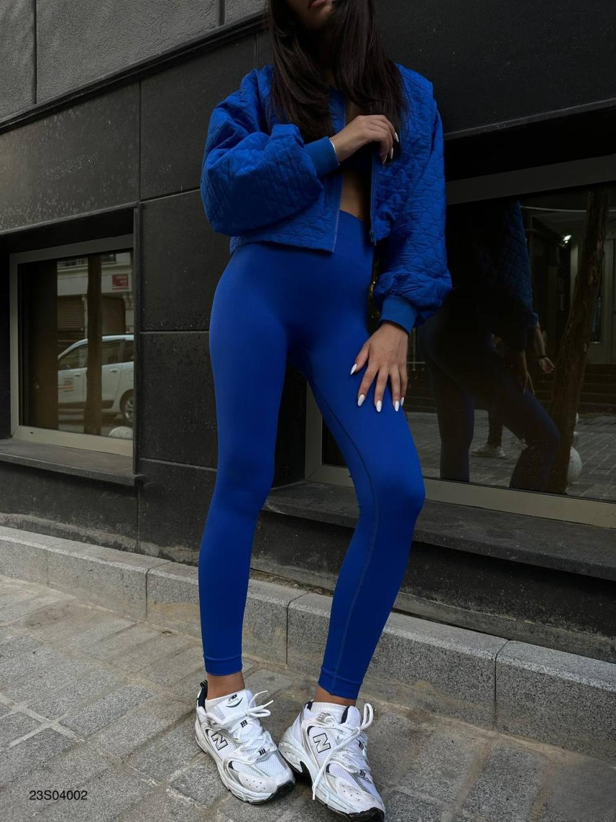 Kadın yüksek bel tayt toptan Mavi renk | Toptan Giyim