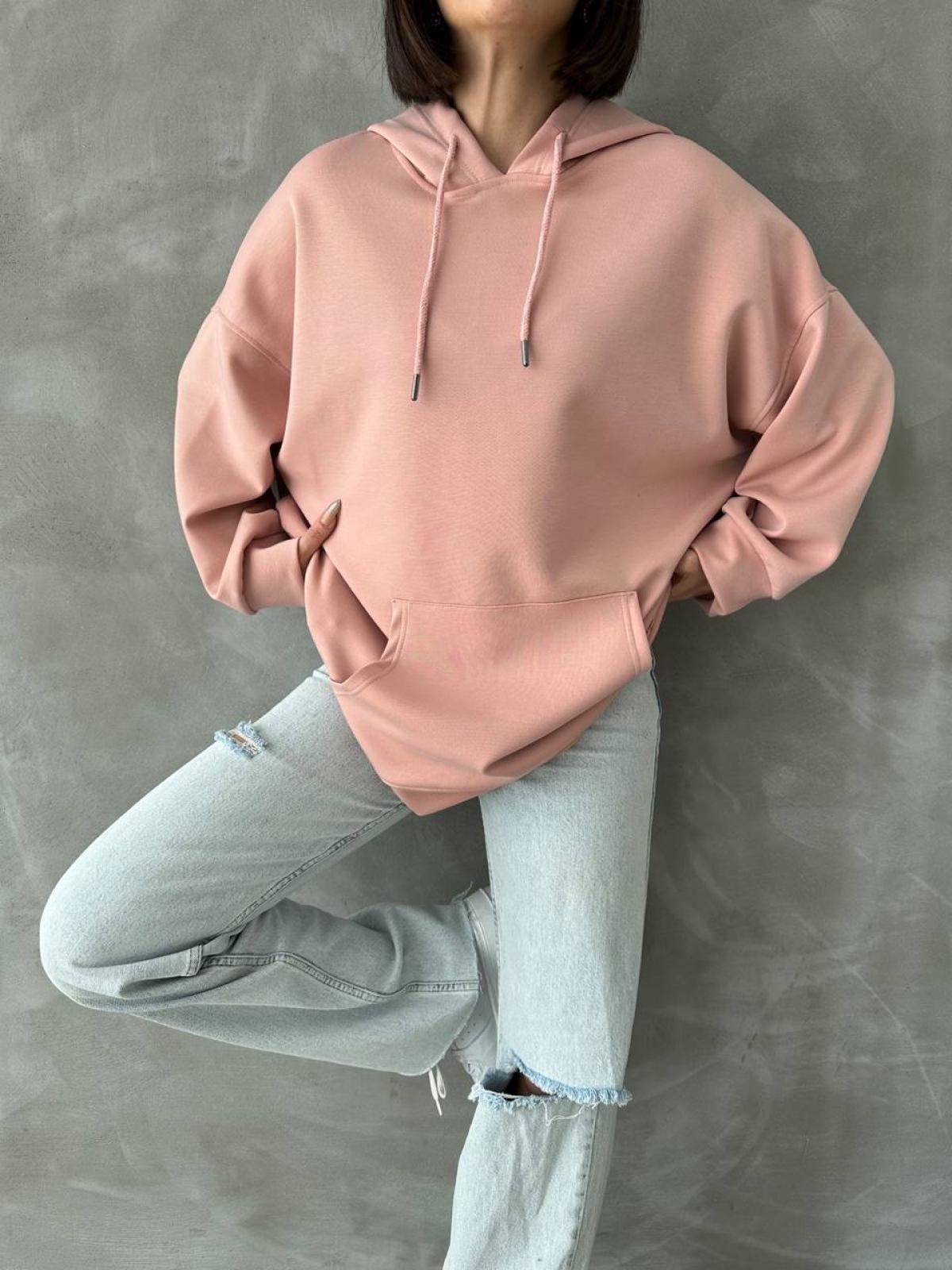 Women oysho fabric hoodie wholesale Peach color Wholesale Sweatshirt