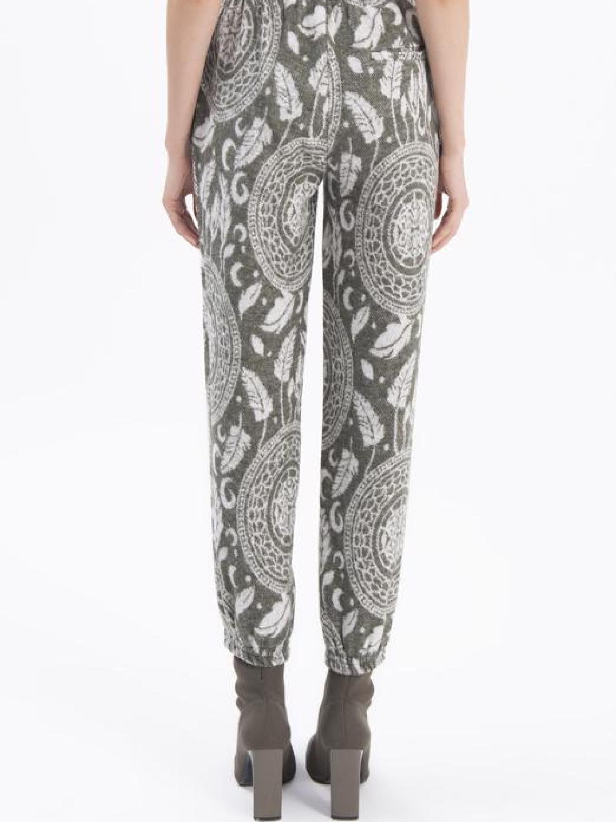 Women patterned jogger pants wholesale Khaki color Wholesale