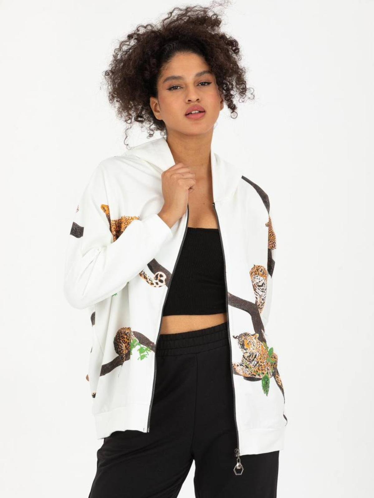 Women patterned sweatsuit Plus size wholesale White color From