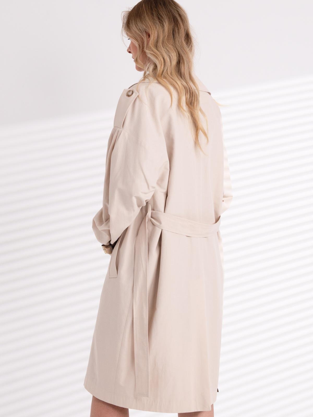 Women Puff-Sleeve Trench Coat Wholesale Cream Color | From Turkey