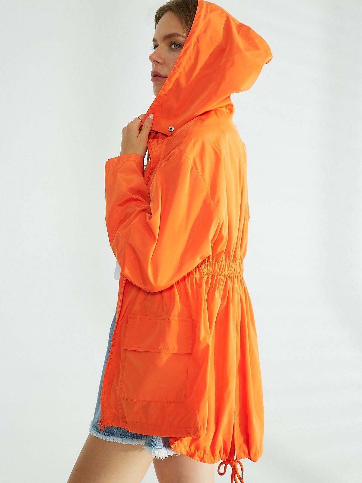 Women raincoat wholesale Orange color Wholesale Coat