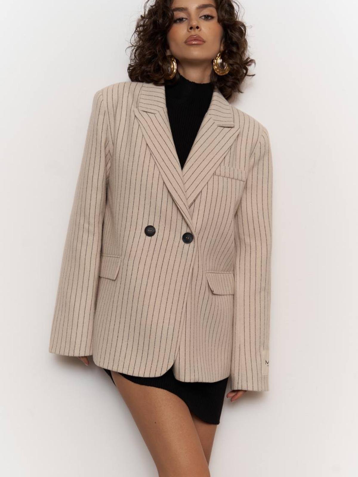 Women striped blazer wholesale Cream color Wholesale Blazer