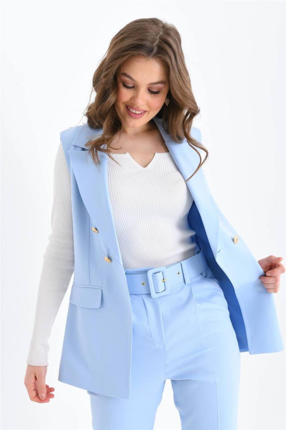Light blue women's vest deals