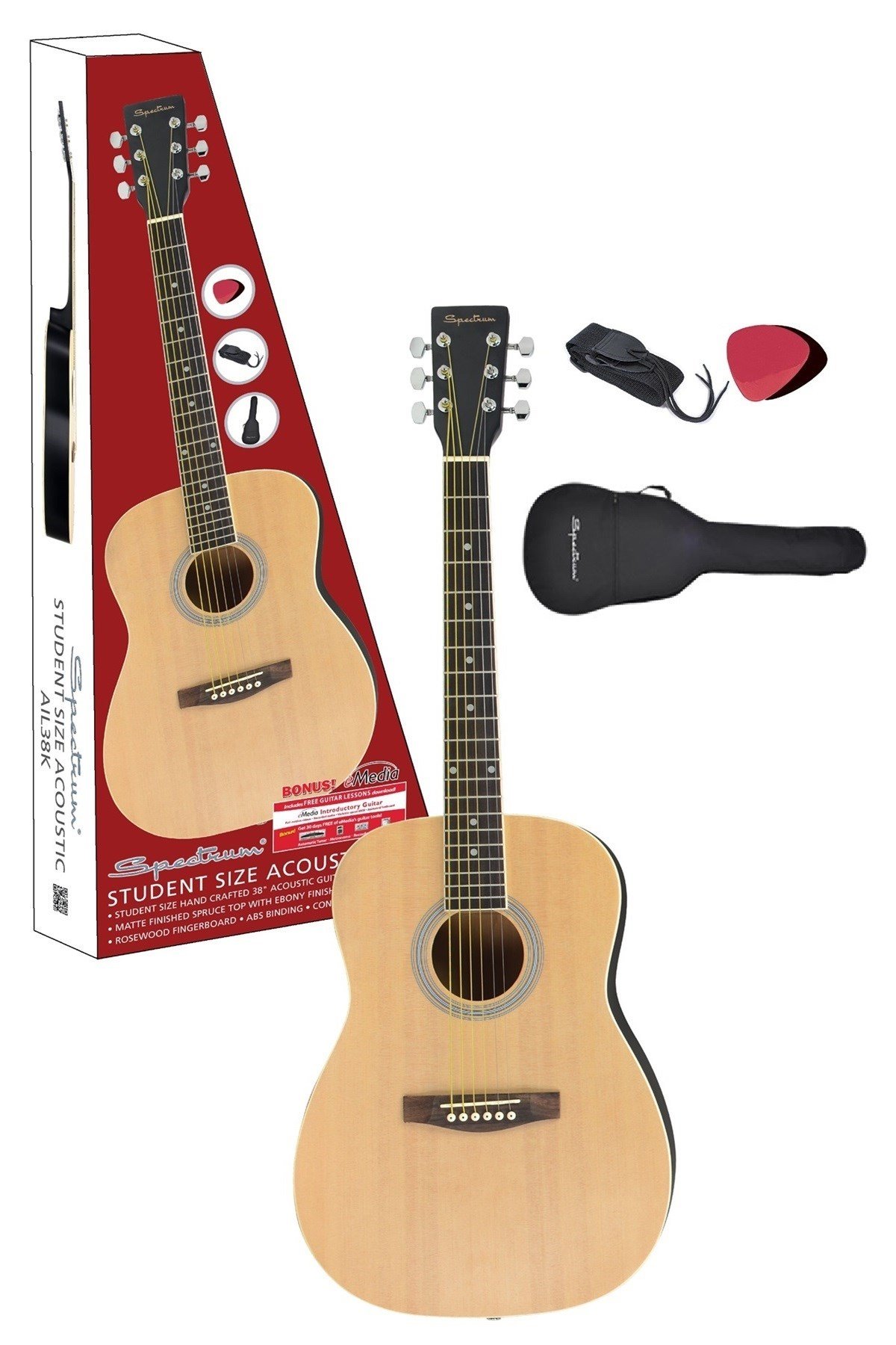 Spectrum AIL 38K renci Boyut 38 Akustik Gitar