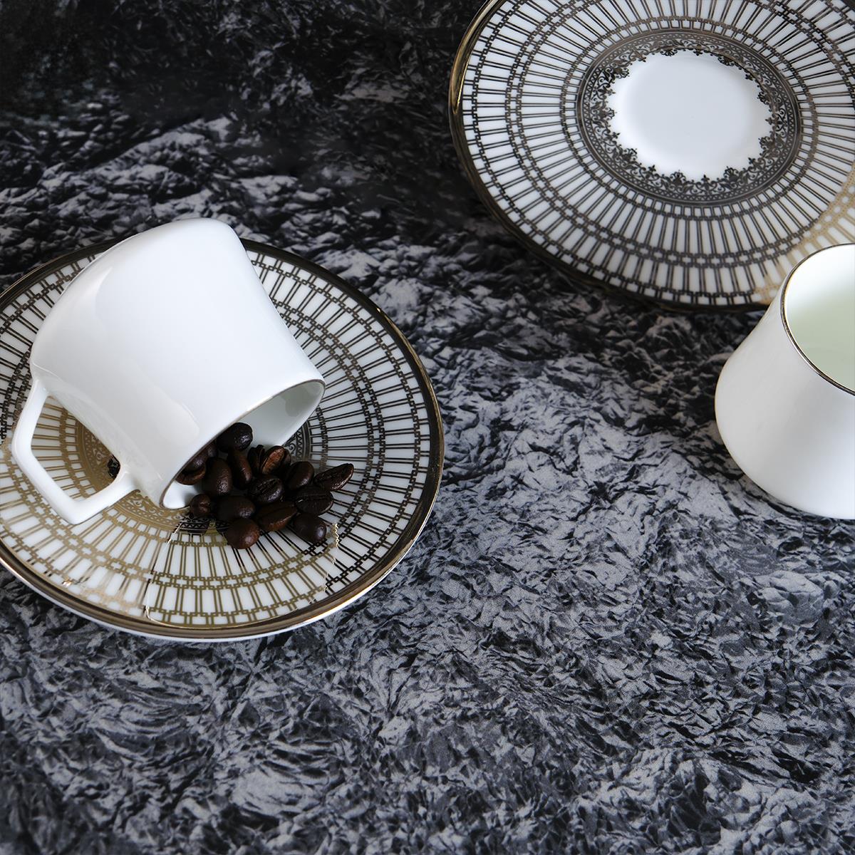 EVALIZA,EVALİZA CROWN PLATIN 6LI KAHVE SETİ