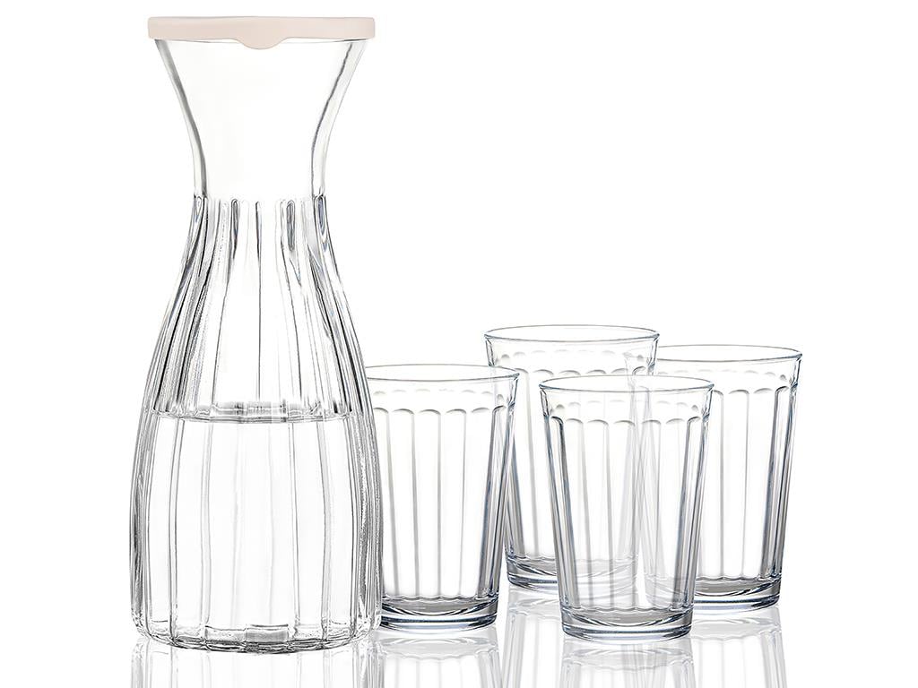 Kapaklı Lona Glass 5 Pieces Jug And Glasses Set 1000 ml Transparent | English  Home Bg
