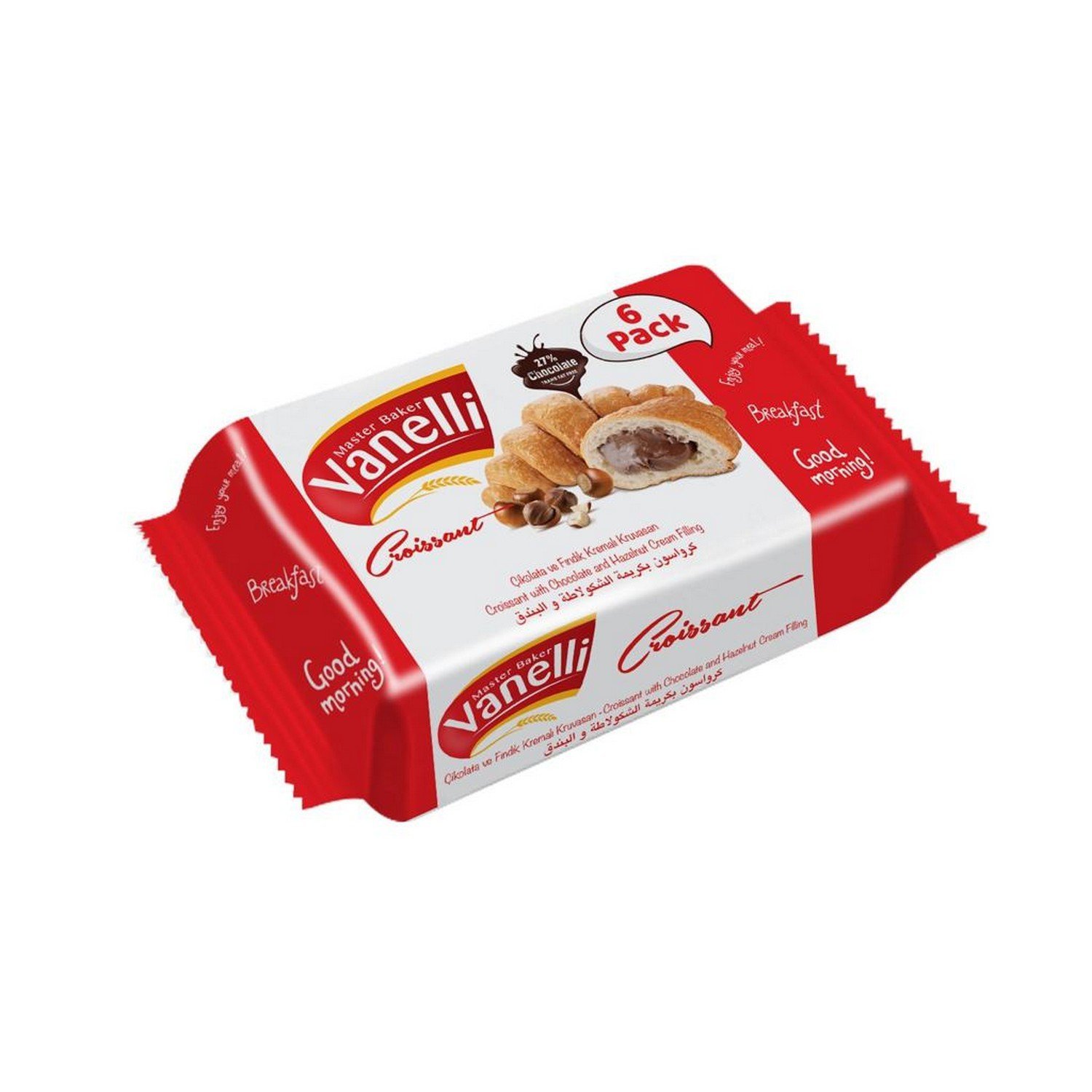 VANELLİ Çikolatalı Fındık Soslu Kruvasan( 45gr*6)