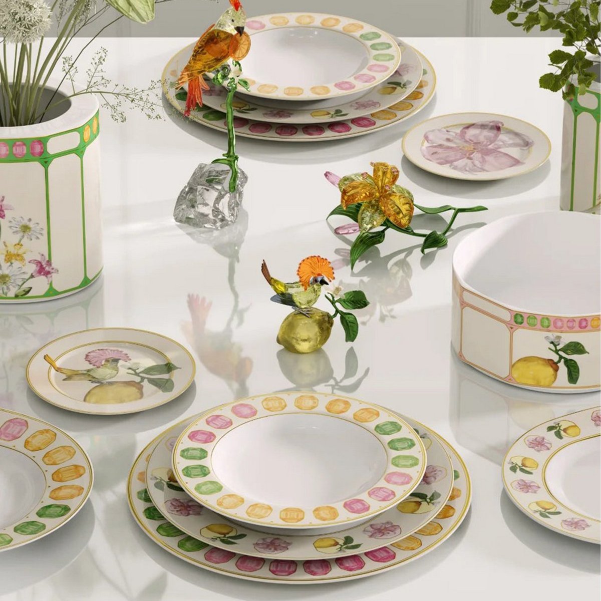Swarovski X Rosenthal Idyllia Marshmallow 12-Person 51 Pieces