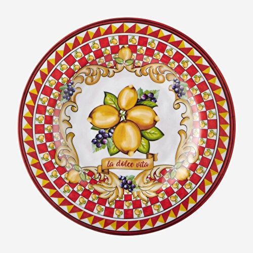 Chiara Alessi Capri Kırmızı Melamin Kahvaltı Tabağı 21,5 Cm