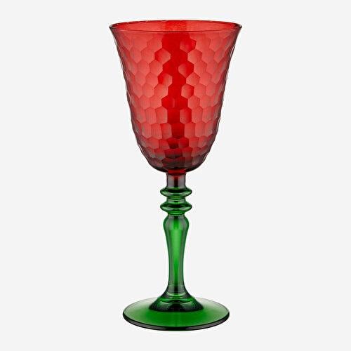 Chiara Alessi Venezia Kırmızı Yeşil Cam Kadeh 270 Ml