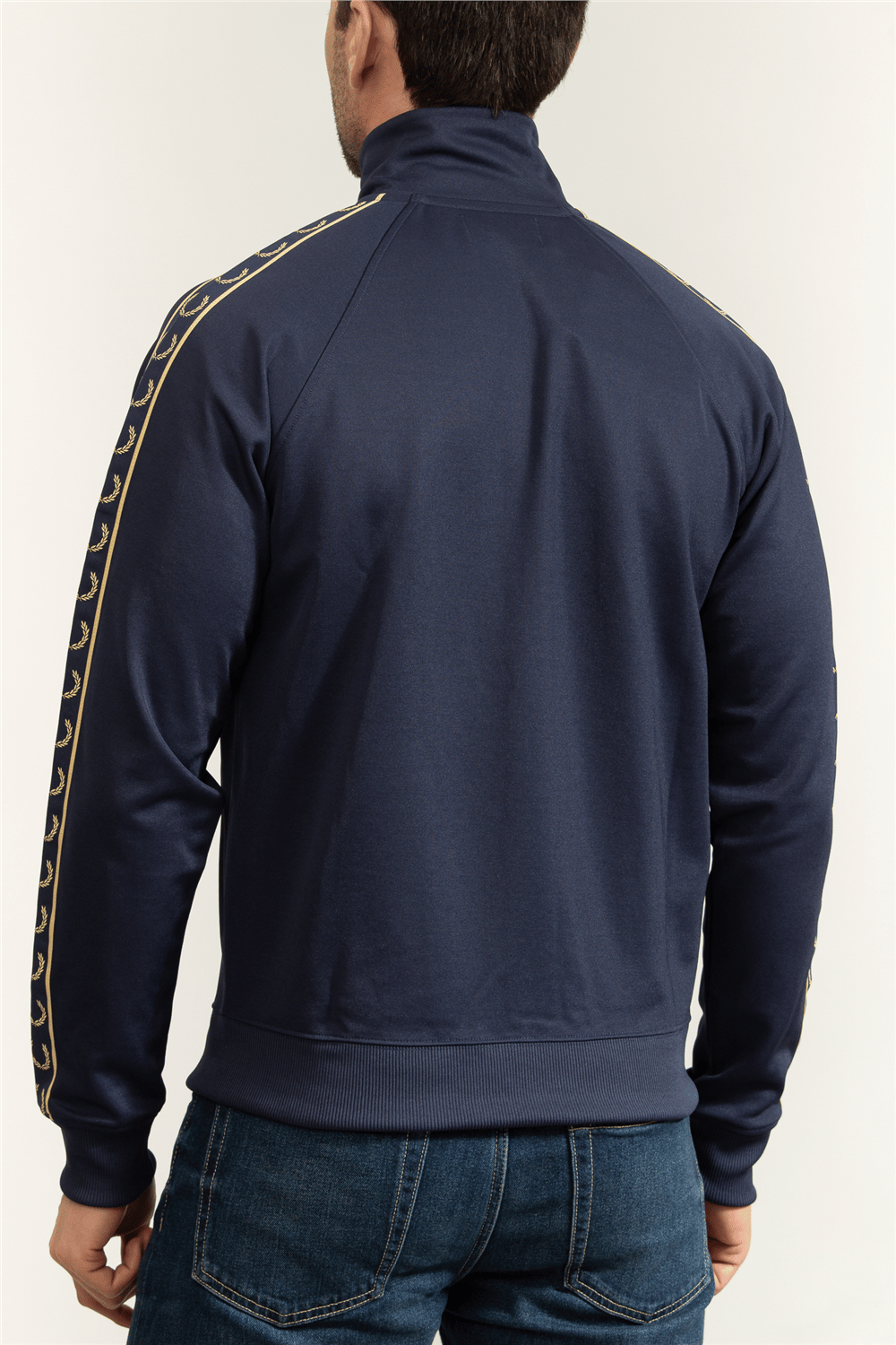 FRED PERRY ジャージ Fred Perry Contrast Tape Track Jacket Erkek Fermuarlı Sweatshirt