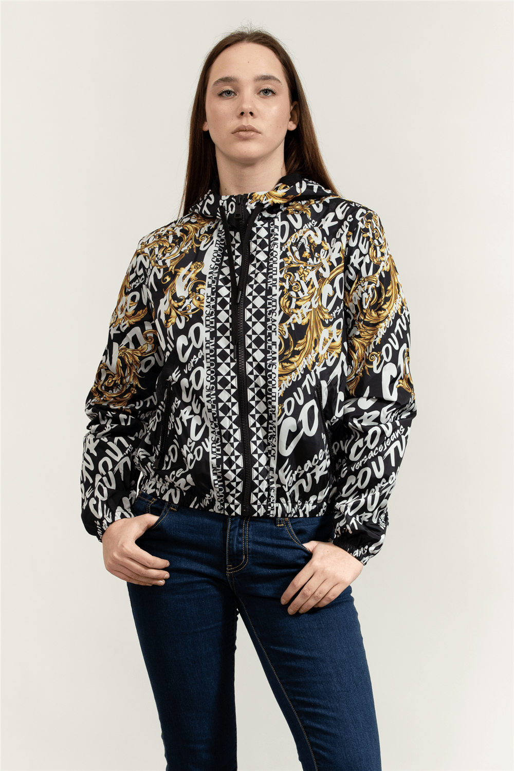 Versace Jeans Couture Brush Kadın Mont Siyah