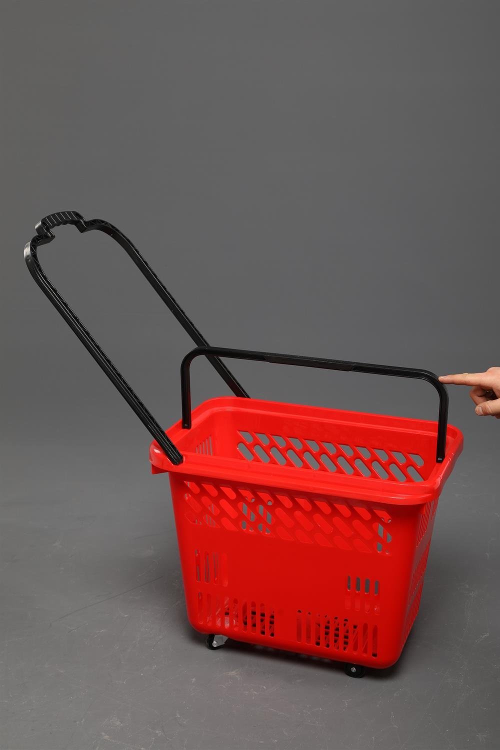 Market El Arabası Tekerlekli 54 Litre-Kırmızı