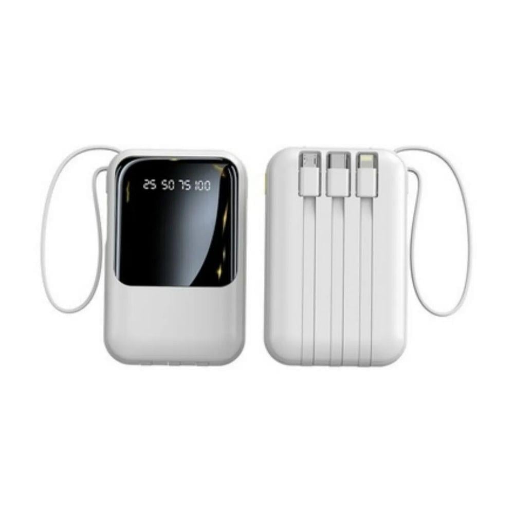 10000mAh 20W Compact Hafif Taşınabilir Powerbank Type-C Lightning USB Kablolu