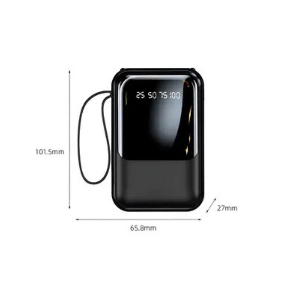 10000mAh 20W Compact Hafif Taşınabilir Powerbank Type-C Lightning USB Kablolu