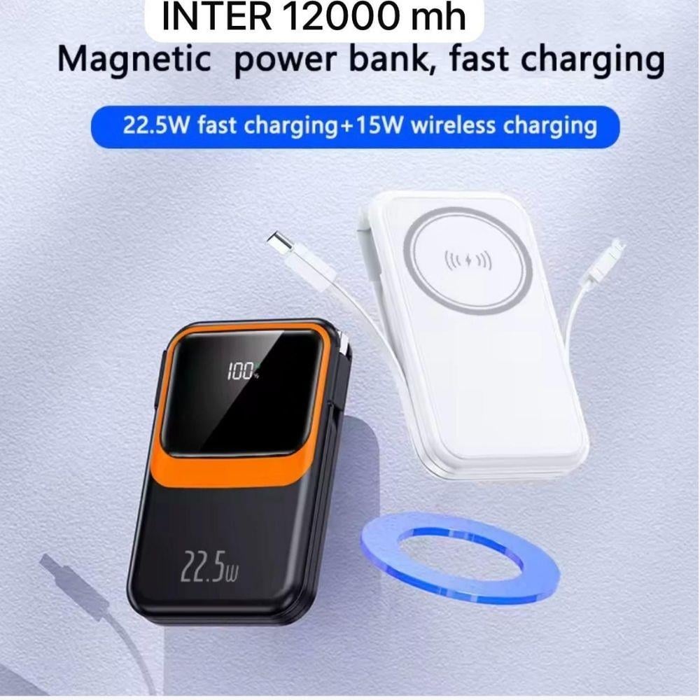 12000 Mah 22.5 W Hızlı Şarjlı 15 W kablosuz Manyetik Powerbank