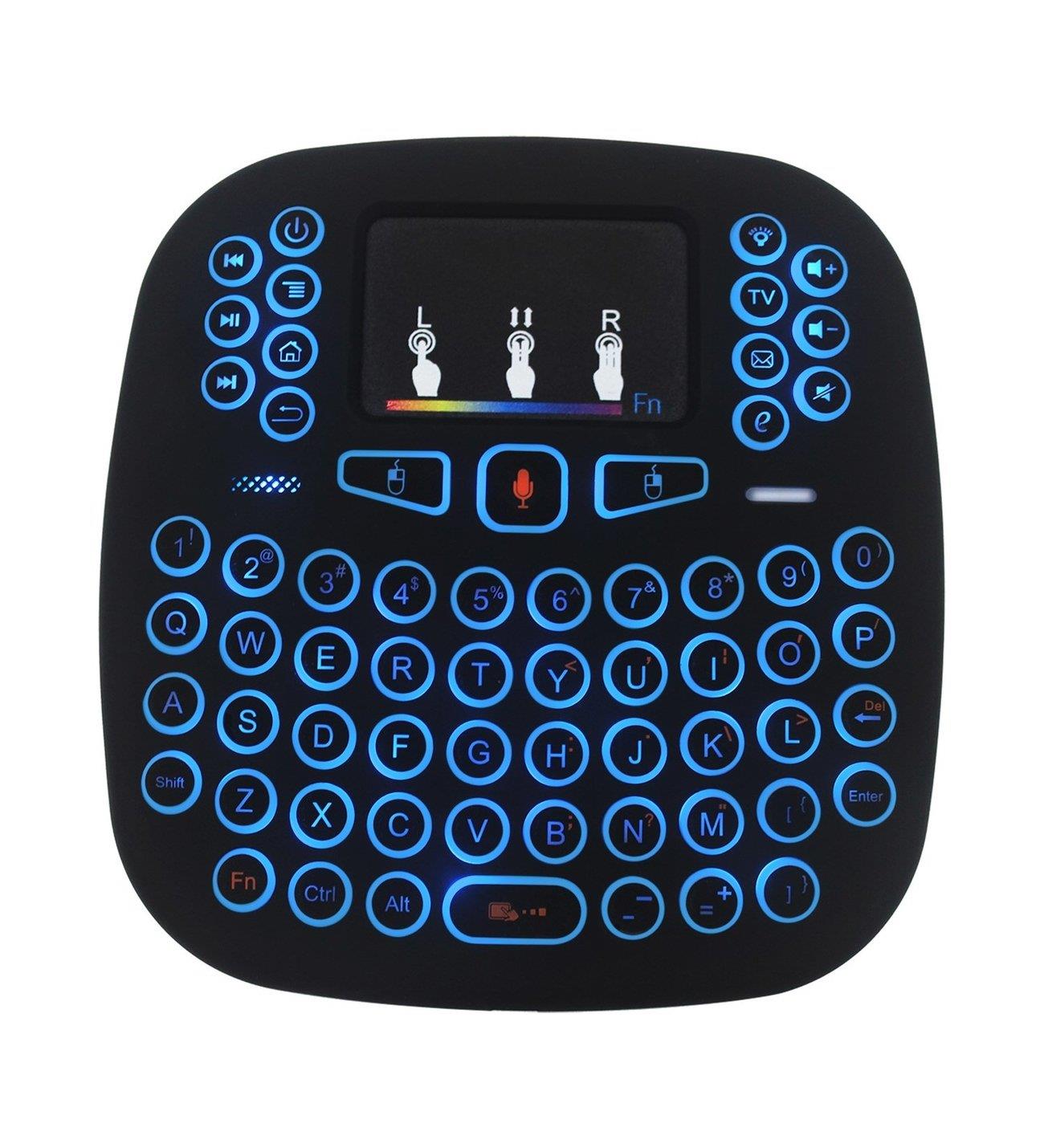 18 Işıklı Kablosuz Mini Smart Klavye TV Televizyon PS3 Dokunmatik Mouse ile Kolay Kullanım