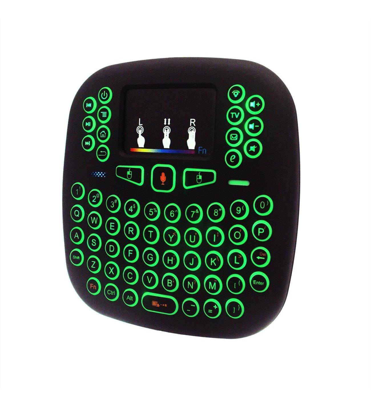 18 Işıklı Kablosuz Mini Smart Klavye TV Televizyon PS3 Dokunmatik Mouse ile Kolay Kullanım