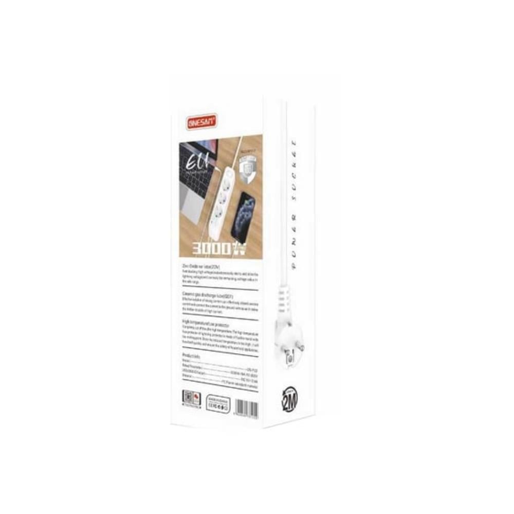 3lü Akım Korumalı Priz | USB + Type-C Çıkışlı Çoklu Şarj Ünitesi
