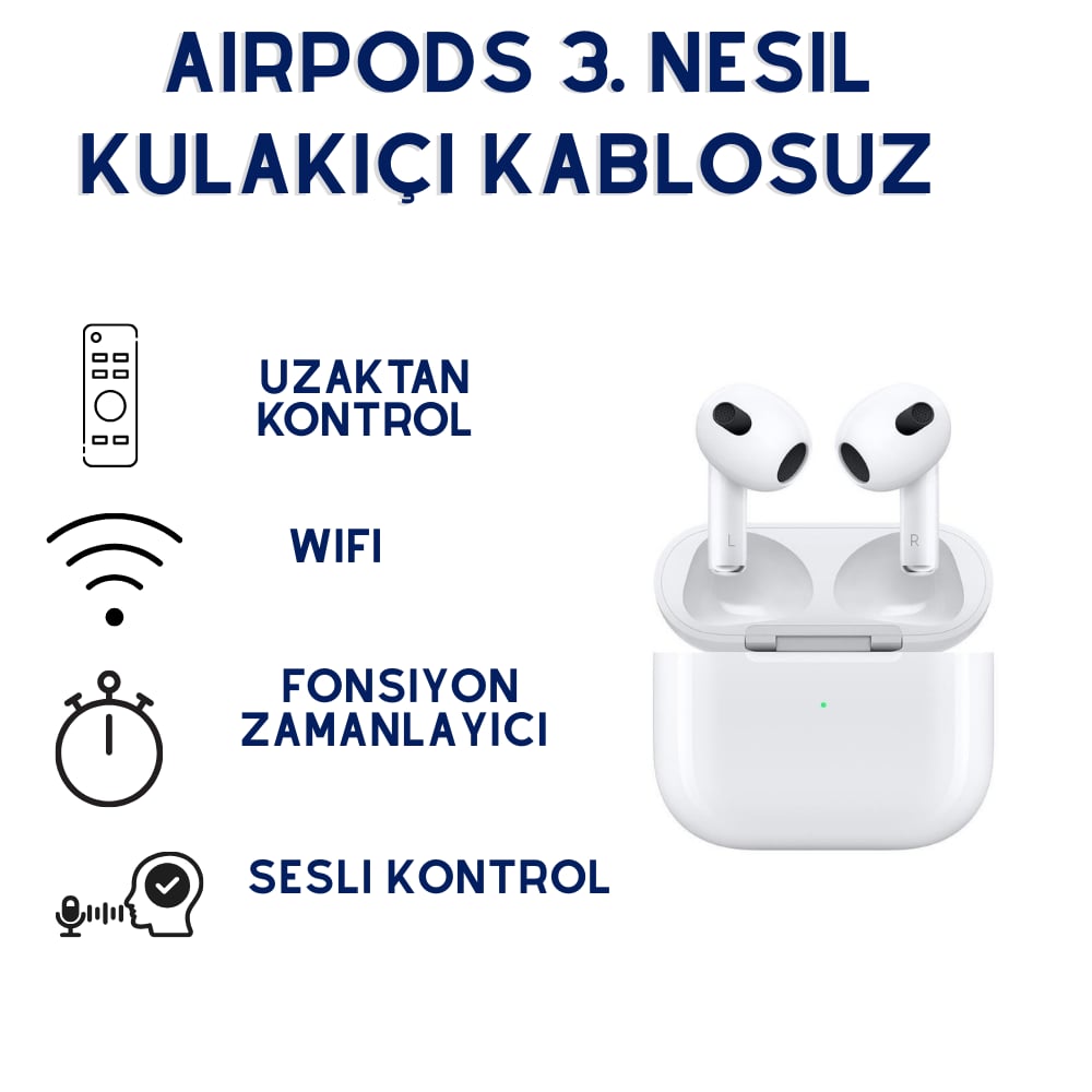 Airpods 3. Nesil Kulakiçi TWS Kablosuz Kulaklık Surround Ses IPX7