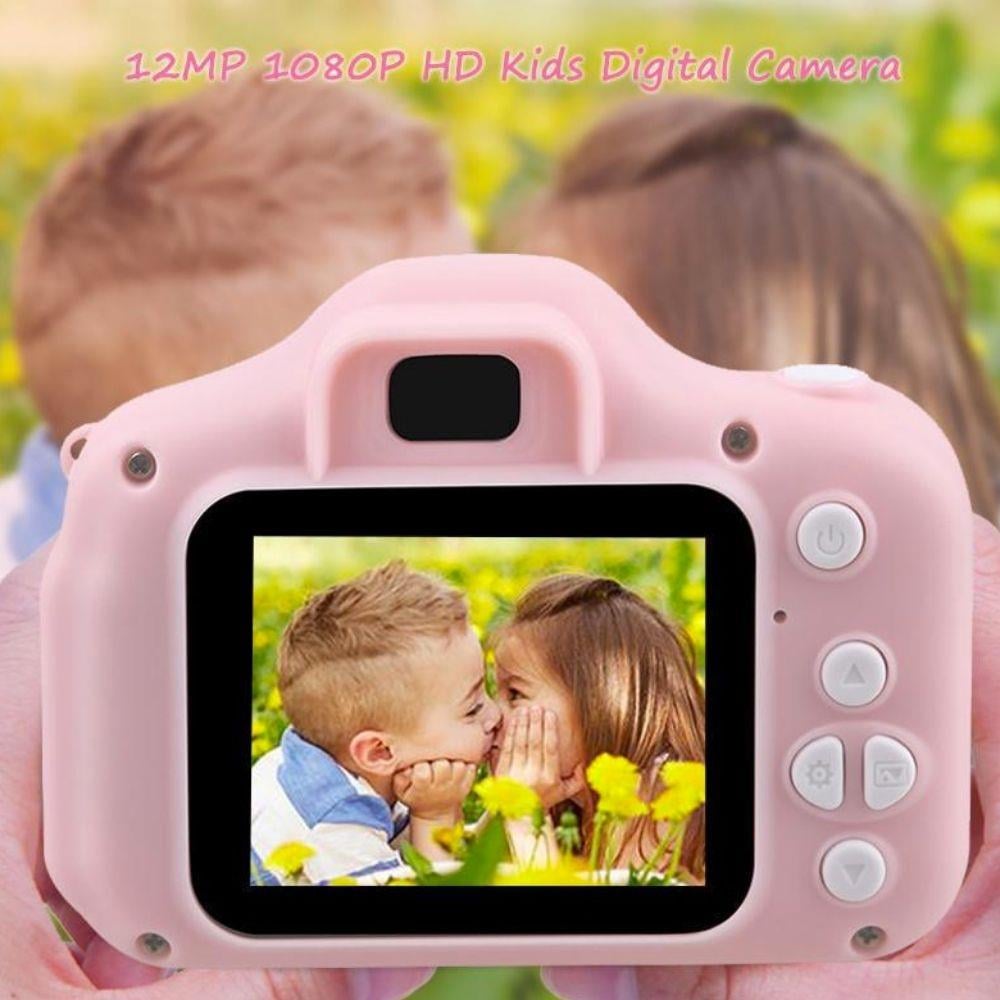 Çocuklar için Mini 1080P Su Geçirmez Dijital Fotoğraf Makinesi Kamera – 2” IPS, 32GB MicroSD Dahil, 3‑12 Yaş Pembe