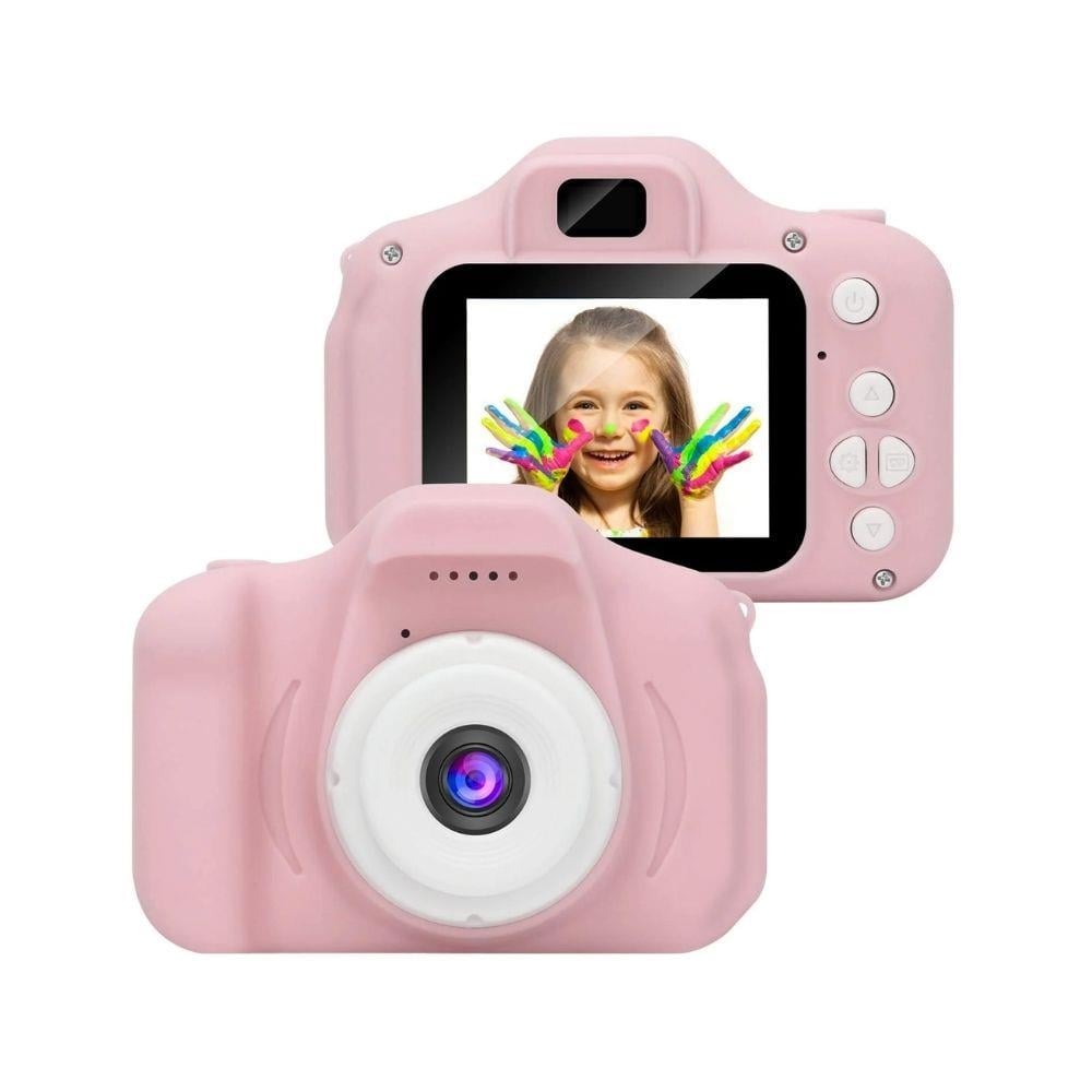 Çocuklar için Mini 1080P Su Geçirmez Dijital Fotoğraf Makinesi Kamera – 2” IPS, 32GB MicroSD Dahil, 3‑12 Yaş Pembe