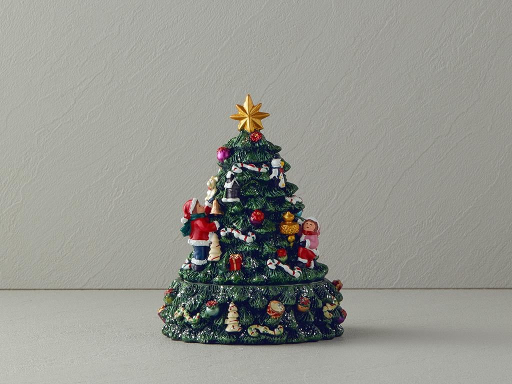 Christmas Tree Polyresin Müzik Kutusu Kırmızı