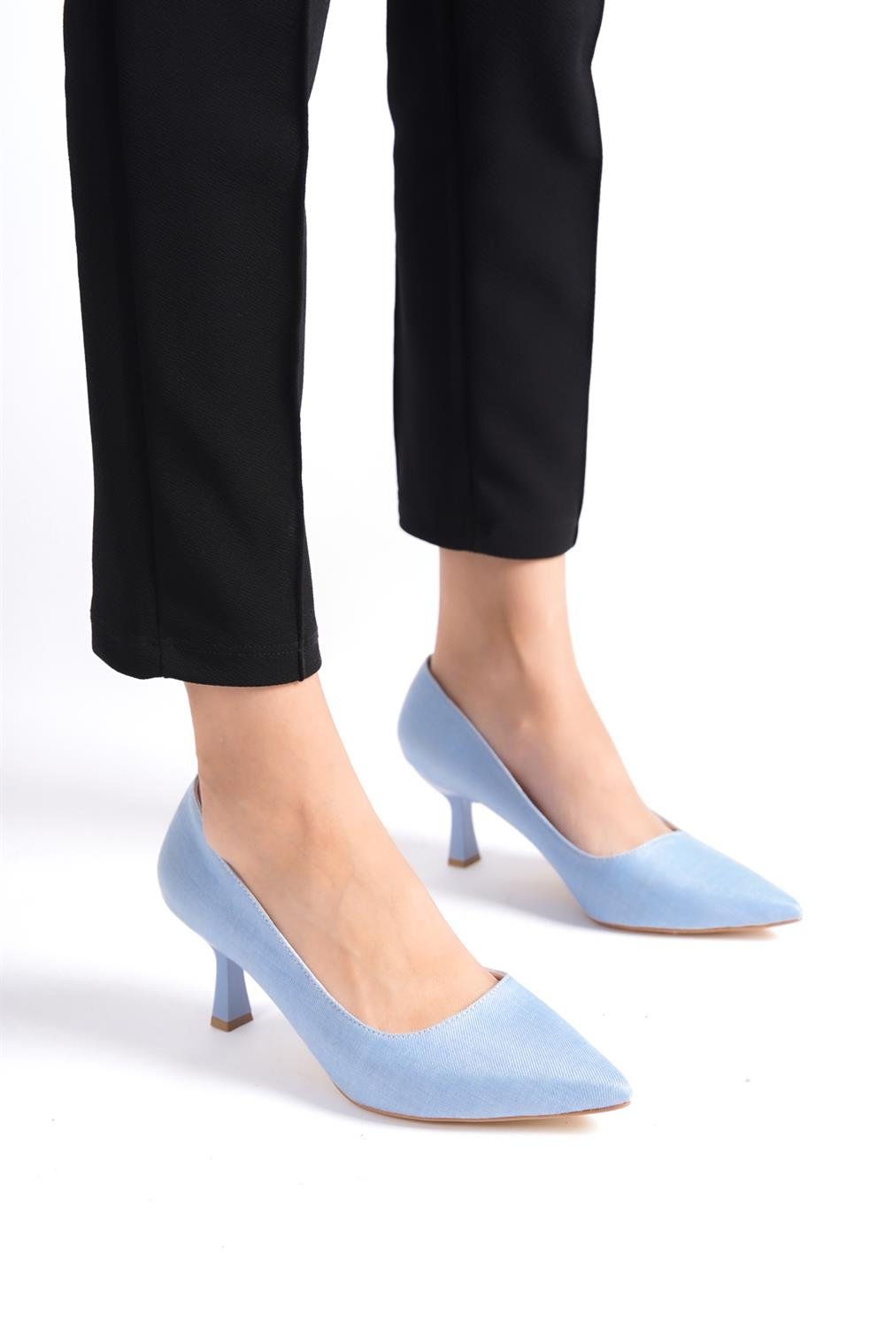 Kadın Açık Mavi Topuklu Ayakkabı ST150