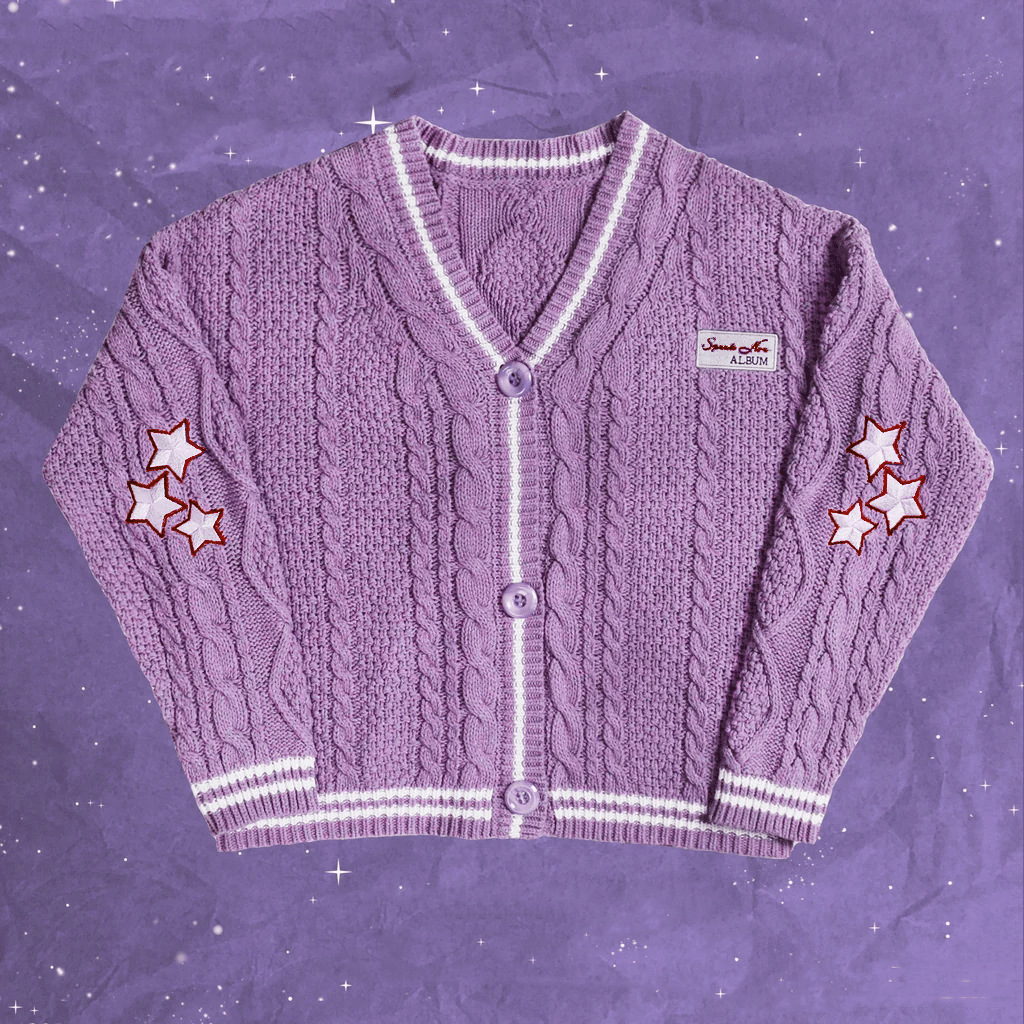 Lila Speak Now Album Taylor Swift - Cardigan Oversize Hırka