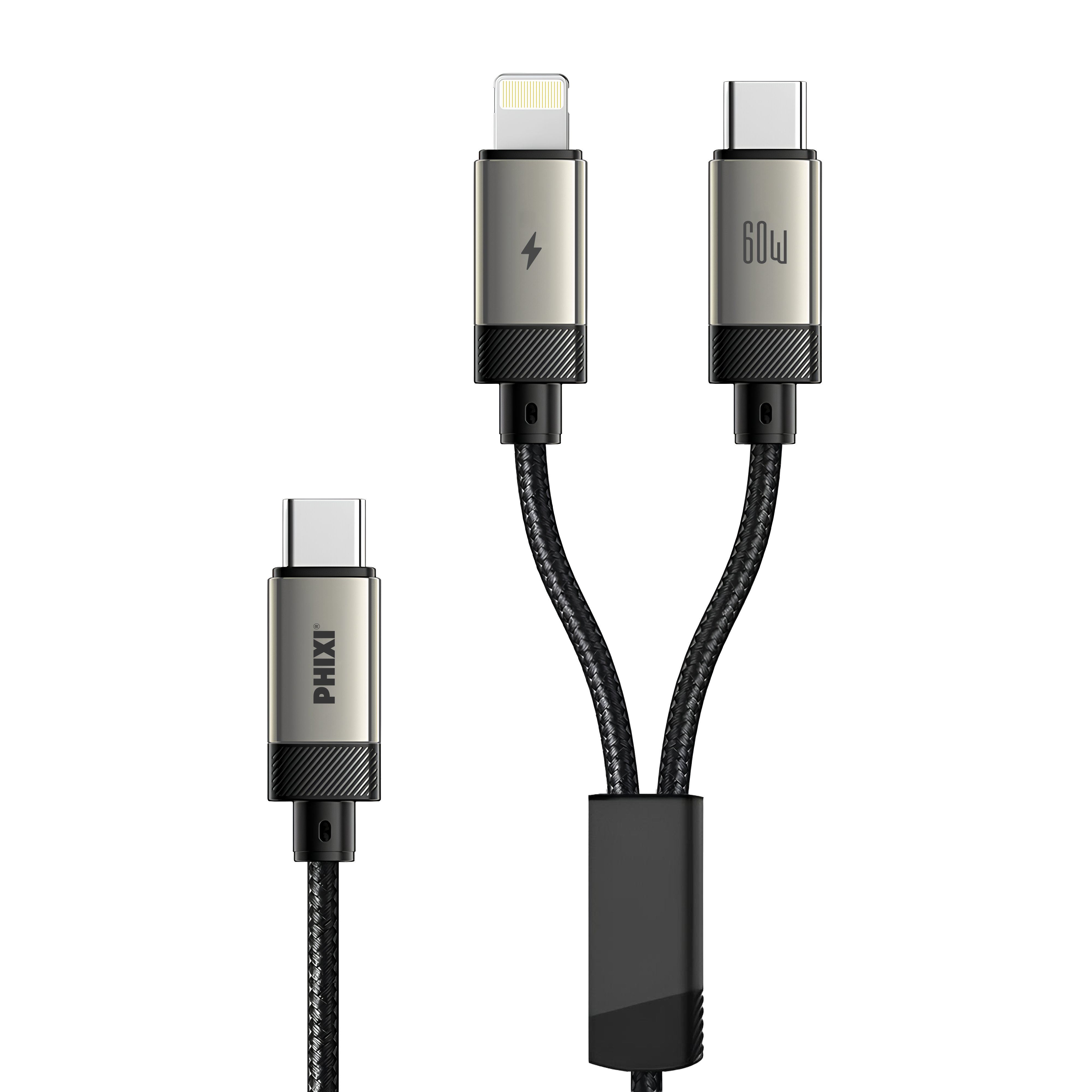PHIXI Ultimate UPD4190 72W Dual Şarj Kablosu – Lightning ve Type-C
