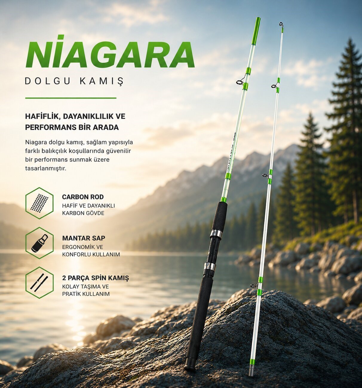 NIAGARA X5714 DOLGU KAMIŞ 135 CM 5-10 LBS 2P