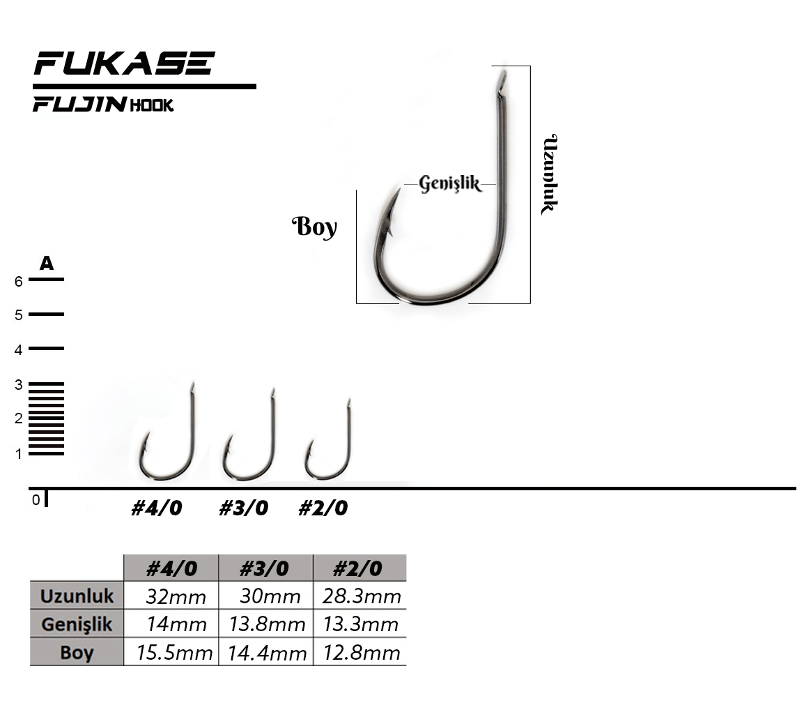 Fujin Fukase Düz Olta Kancası