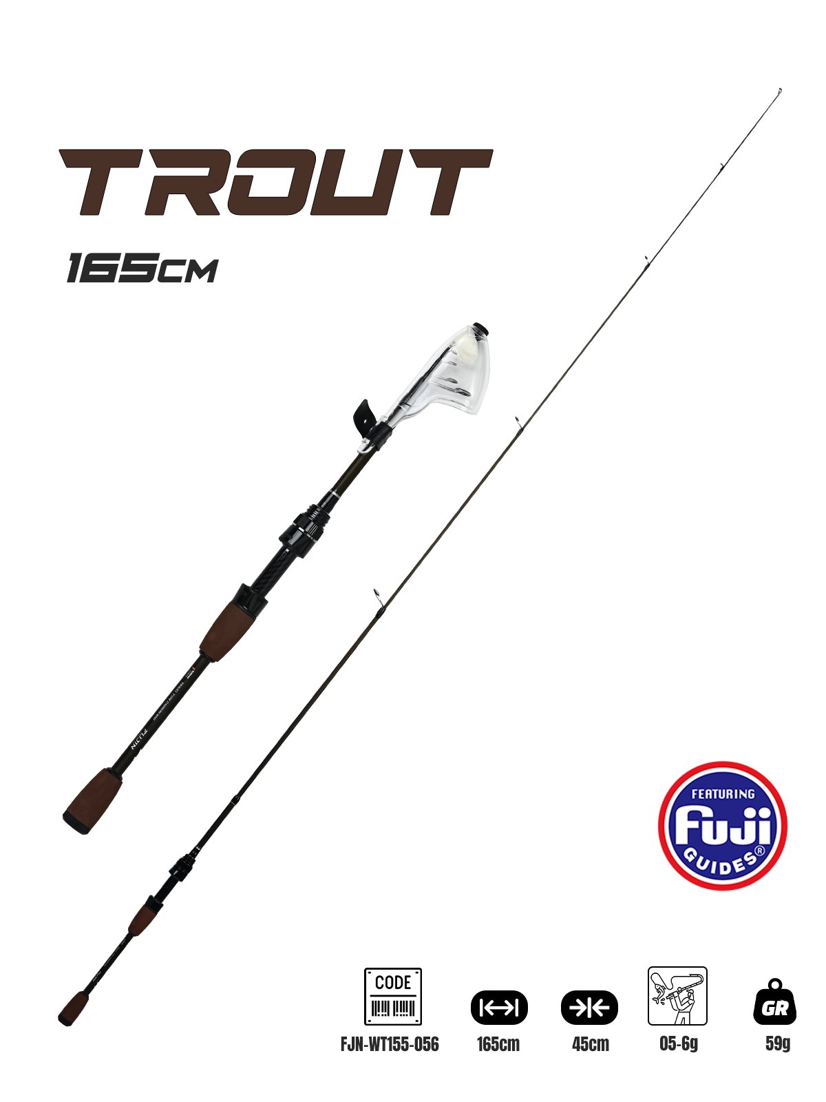 Fujin Trout 165cm 05-6gr Teleskopik LRF Kamışı Fujin Trout 165cm 05-6gr Teleskopik LRF Kamışı