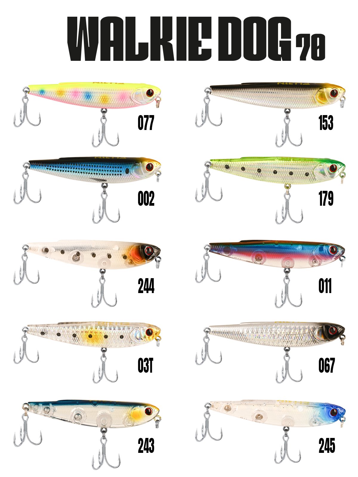Fujin Walkie Dog 70mm 8.2gr #153 BB Anchovy