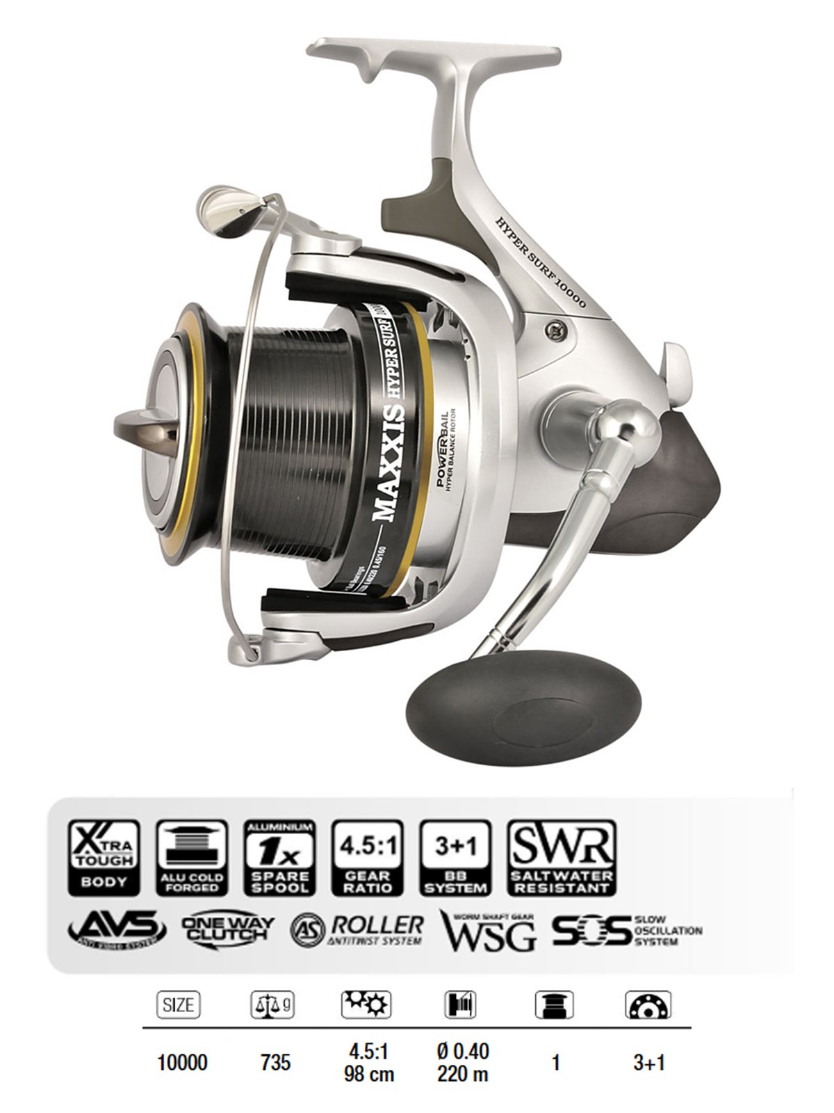 MONTA　TATSU 4.5号 Trabucco Maxxis Hyper Surf 10000 Surf Olta Makinesi